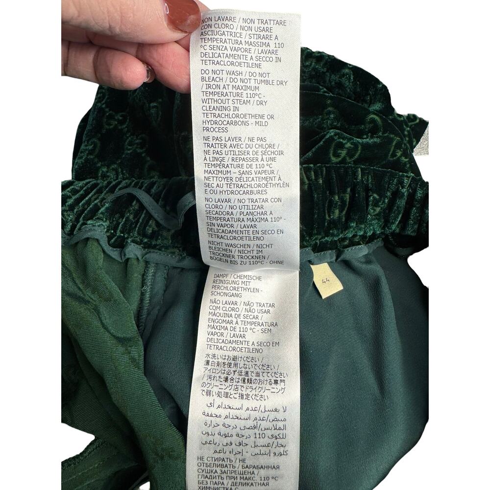 Gucci NWT Devore-velvet Track Pants in Green Size 44 (L) - Picture 9 of 11